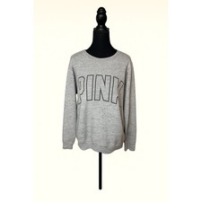 Pink Victoria's Secret Gray Logo Graphic Sweatshirt Crewneck XS