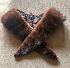 Gorgeous Vintage Genuine Mink Collar / Scarf Mahogany Color 43" Long