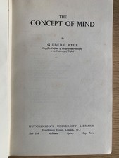 The Concept Of Mind. Gilbert Ryle. 1st Edition 1949. Hutchinson