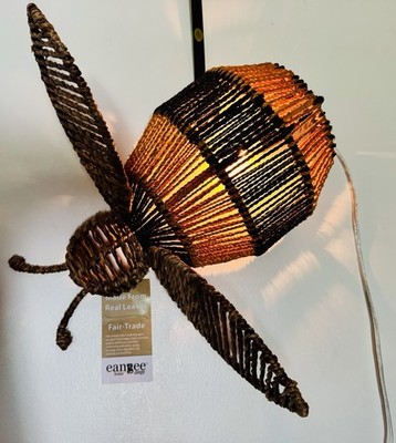 Eangee Bee Wall Lamp Yellow Boho Contemporary Lighting Macreme Hand Painted