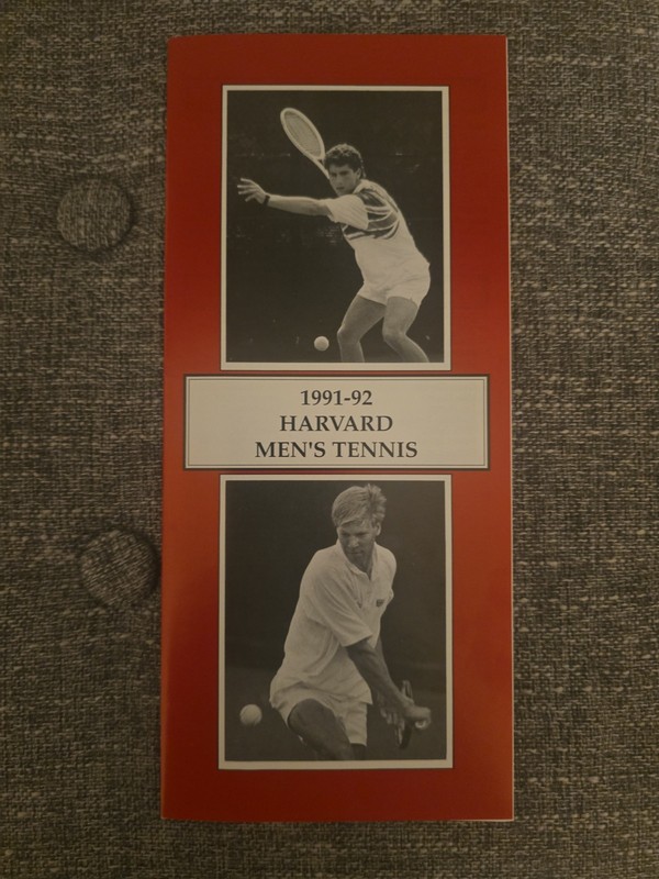1991-92 Harvard University Crimson Men's Tennis Media Guide M Shyjan M Zimmerman