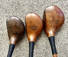 Set of 3 Antique Vintage Hickory Driver Brassie Spoon Norfolk Virginia W Beckett