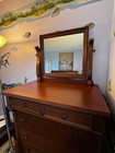 Vintage solid walnut highboy dresser crafted by the Atlas Furniture Company — photo 5