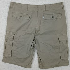 Levis Cargo Shorts Men 36 Tan Khaki Flat Front Cotton Twill Casual Outdoor
