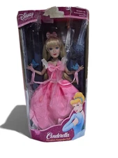New Disney Princess 2003 Brass Key Cinderella In Pink Dress Porcelain Doll RARE!