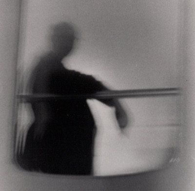 ABSTRACT FIGURE NYC 1975 Shadow Through Glass Gelatin Silver Photograph