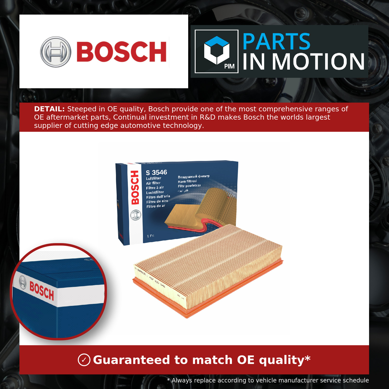 Air Filter fits JAGUAR XJ X308 4.0 97 to 03 Bosch NJA3558AA 3W839601AA Quality - Image 4