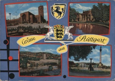 Stuttgart, Germany Landmarks City Views Original Vintage Postcard