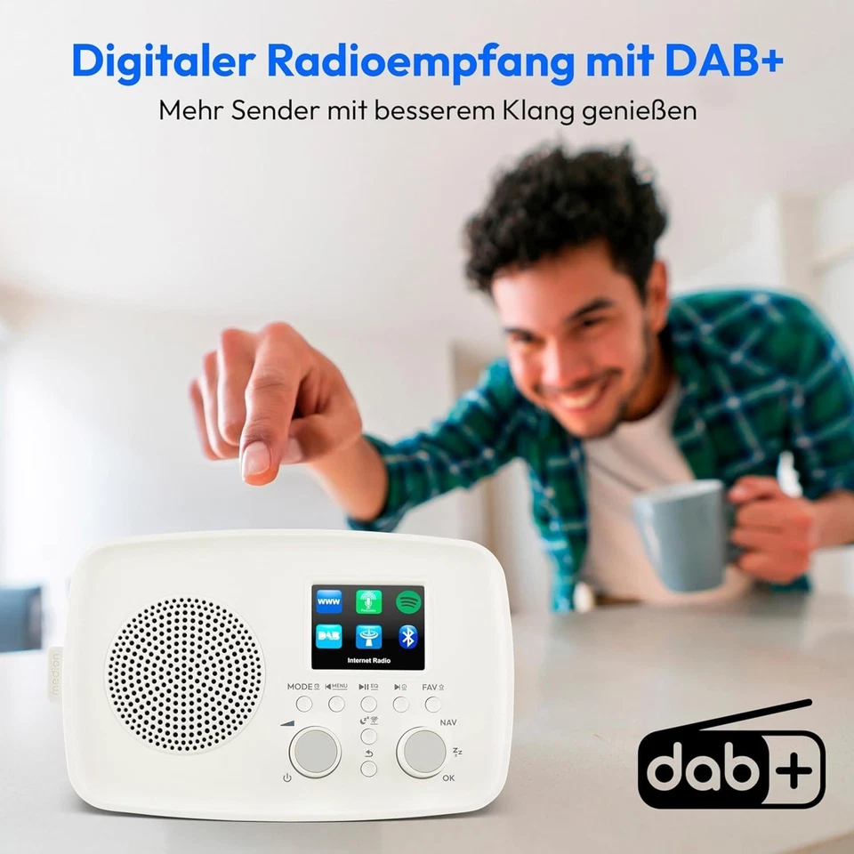MEDION Internetradio DAB+ IRE-1 – WLAN, Bluetooth, Spotify Connect, Weiß - Bild 3 von 4