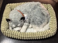 Perfect Petzzz Animal Realistic Sleeping Husky Puppy On Mat Small 10 Inches