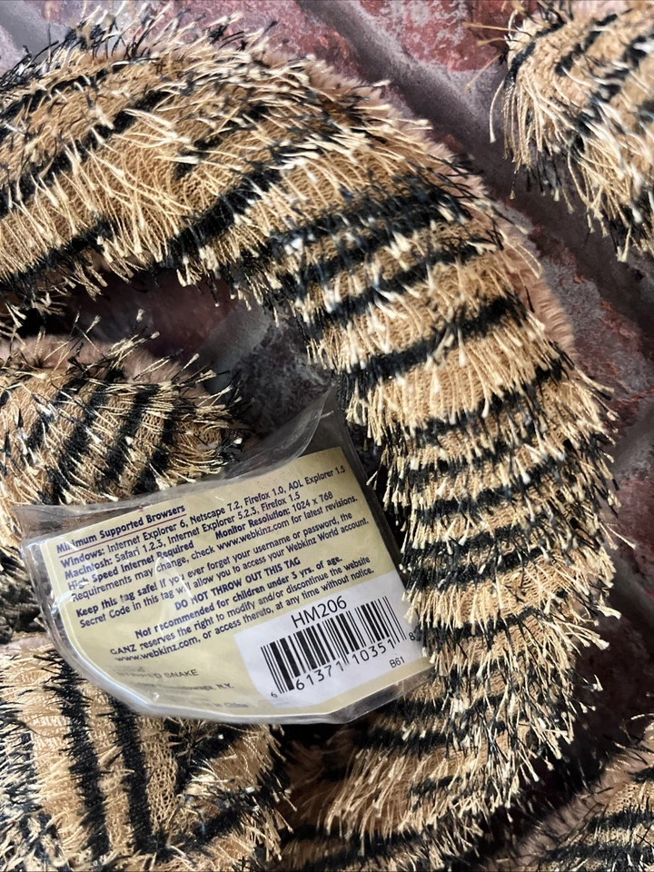 Webkinz Striped Snake Plush WITH CODE Ganz Toy RARE * - Image 4 of 4
