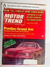 Vintage Motor Trend Magazine September 1972