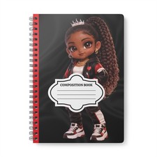 Cute Hip Hop Princess composition notebook, Spiral Notebook A5