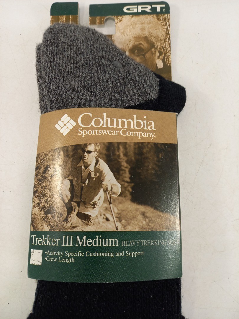 Columbia Socks Trekker III Medium-Heavy Trekking Merino Wool Mix Black Grey New  thumbnail 2