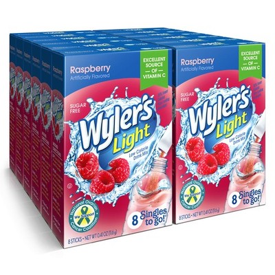 Wyler's Light Singles To Go Powder Water Drink Mix Raspberry 96 total Packets