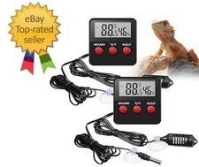 2 Pcs Reptile Thermometer and Humidity Gauge Reptile Terrarium Thermometer Hygro