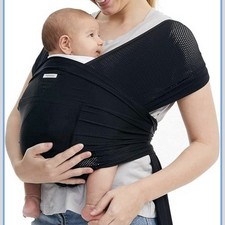 Momcozy Baby Wrap Carrier AirMesh Adjustable Model BJ001 Black Mesh NEW