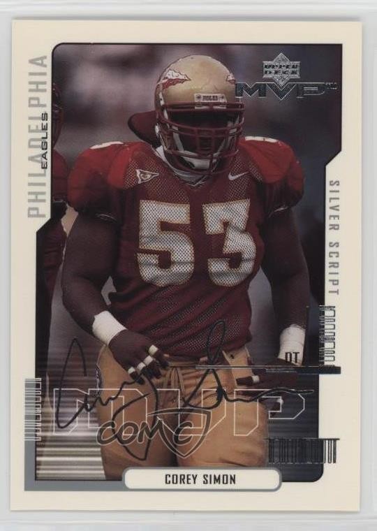 2000 Upper Deck MVP Silver Script Corey Simon #194 Rookie RC 14gy