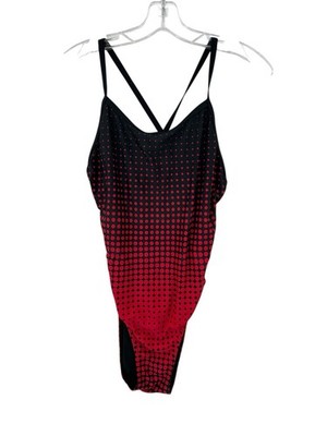 Womens Sporti Polka Dot Geometric Racerback Bathing Suit Pool Beach FLAW