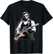 Abraham Lincoln Abe Lincoln Playing Guitar Unisex T-Shirt, Gildan 5000 Tee
