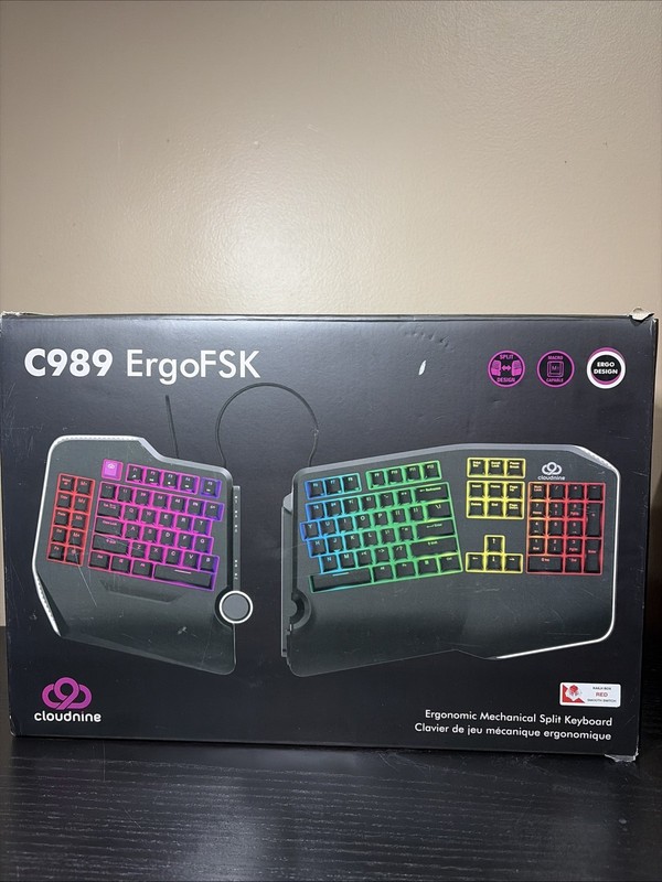 Cloud Nine C989 ErgoFSK Mechanical Keyboard Ergonomic Split RGB QWERTY English
