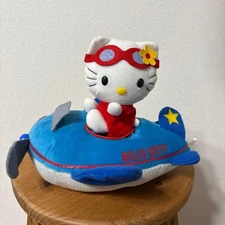 Rare Pilot Kitty Plush Airplane Vivitix Toy, Used