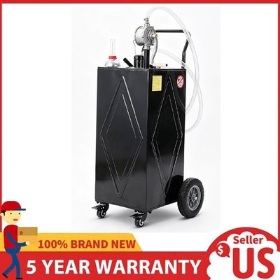 30 Gallon Gas Caddy ,Portable Fuel Diesel Oil Transfer Tank with Wheels and Pump