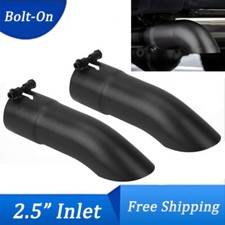 Set Of 2 2.5 Inlet Outlet 9 Long Stainless Steel Turn Down Exhaust Tip Black