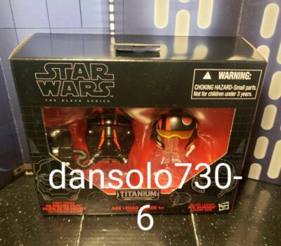 Star Wars Titanium Black helmet 2 pack Poe Dameron First Order Tie Pilot no 04