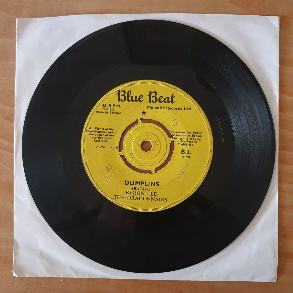 英7” Byron Lee And The Dragonaires Dumplins / Kissin-Gal 45/BB2 Blue Beat /00050 Byron Lee The Dragonnairs – Dumplins / Kissin' Gal – Vinyl