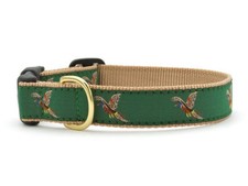 Up Country Dog Collar Adjustable Pheasant Design Made In USA Small 9-14" 1" wide