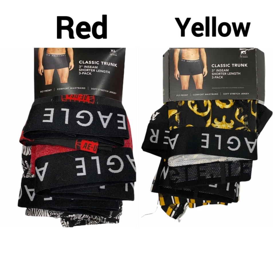 NUEVO CON ETIQUETAS AMERICAN EAGLE Paquete de 3 Ropa Interior Baúl Clásica 3" Entrepierna Talla XS-S-M-L-XL #51 Foto 4 de 4