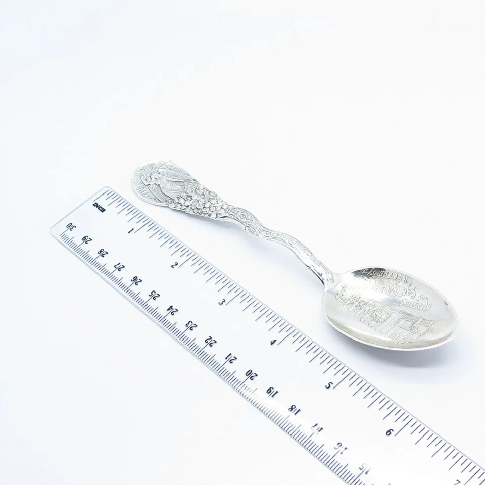 Cuchara de plata de ley 925 vintage Montgomery 1888-1893 "Misión San Gabriel" Foto 3 de 4