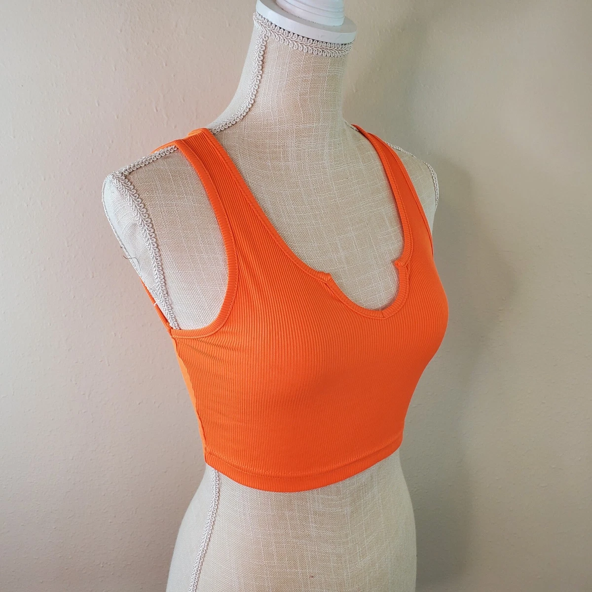 Neon orange sales crop tank top
