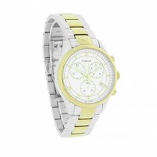Timex T2P409 Women's Dress Chronograph Two-Tone Stainless Steel Date Watch