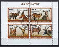 Antelopes Togo 2014 (369) Yvert No. 2104 To 2107 Canceled