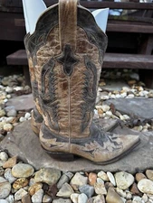 Steve Madden Western Boots Womens 7.5 M Flying Eagle Inlay Rodeo Cowgirl RARE