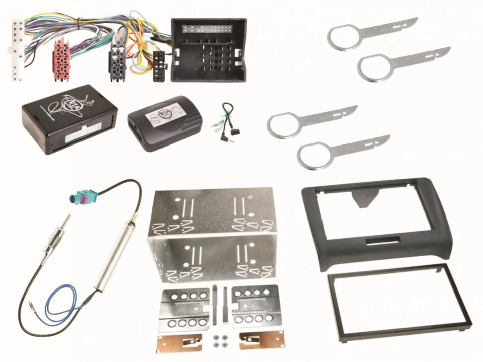 Autoradio Einbauset für Audi TT 8J 2-DIN Radioblende Antennen Adapter Kabel - Bild 1 von 1