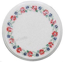 30.5cm Weißer Marmor Kaffee Tischplatte Perlmutt Inlay Arbeit Ecke Tisch