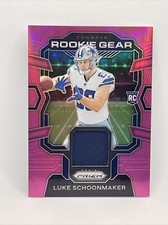 2023 Prizm Luke Schoonmaker Pink Prizm Rookie Gear Jersey RC #RG-LS Cowboys