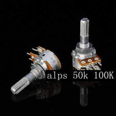 1pc Japan ALPS RK16 Volume Potentiometer Dual 100K Knurled 25mm
