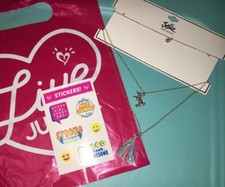 Justice Rainbow Glitter Unicorn Golden Choker Necklace  Stickers Spring Easter