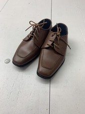 Allure Men Moc Toe Brown Matte Dress Shoes Youth Size 12K 