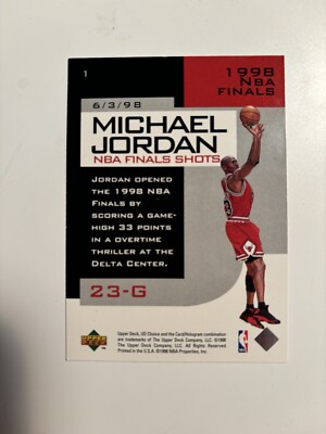 1998 Upper Deck - Michael Jordan NBA Finals Shots 6/3/98 | eBay