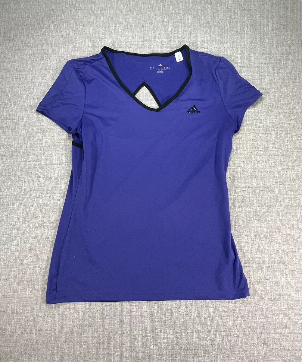 Adidas Climalite Top Adult Medium Blue Short Sleeve Dress Classic