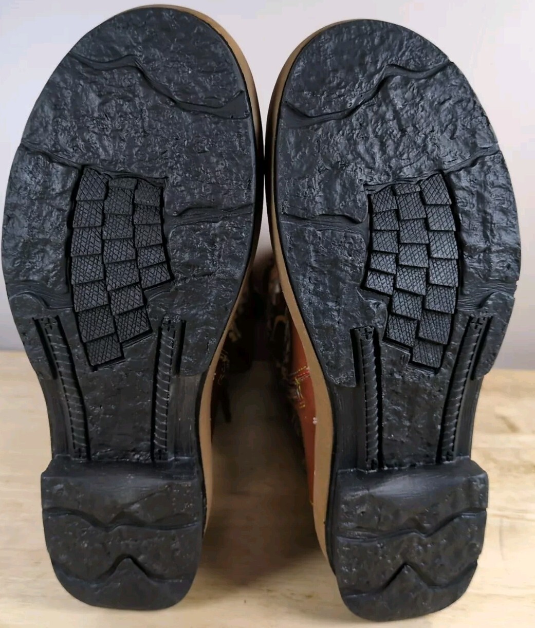 Socofy bohemian splicing pattern womens brown leather boots size EU 38 US 7.5