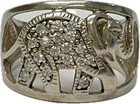 Cute Sterling Silver 925 Elephant Ring Band Size 7.5 With CZ Stones  6g — photo 2