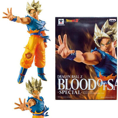 Banpresto Super Saiyajin Son Goku: ~ 20 cm Dragonball Z x Sangue dos  Saiyajins ~ Estatueta + 1 pacote oficial de cartas colecionáveis de  Dragonball (38747)