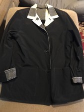 Vtg Drizzle Womens Quilted Wool Jacket Coat Reversible Black White Sz 8 L (ns)