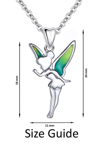 Tinkerbell Fairy Necklace Pendant & Chain - 925 Sterling Silver Gifts for Girls - Picture 3 of 7